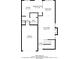 First floor plan featuring a kitchen, dining area, living room, and garage layout at 847 Ashley Ln, Stone Mountain, GA 30087