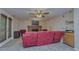 Finished basement features a brick fireplace, television, and tile flooring at 120 Majesty Ln, Fayetteville, GA 30215
