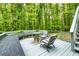 Serene deck area featuring cozy seating, a fire pit, and wooded surroundings perfect for relaxation at 120 Majesty Ln, Fayetteville, GA 30215