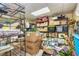 Organized storage room with shelves, boxes, and containers offers ample space for belongings at 120 Majesty Ln, Fayetteville, GA 30215