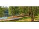 Picturesque view of a paved walking path with a bridge along a serene lake bordered by trees at 225 Lakeview W Rdg, Roswell, GA 30076