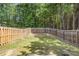 Spacious backyard enclosed by a wooden fence, with a well-maintained lawn and natural surroundings at 3473 Shoal Oak Ct, Riverdale, GA 30296