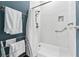 Modern bathroom with white subway tiles and walk-in shower at 1717 N Decatur Ne Rd # 322, Atlanta, GA 30307