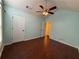 Bedroom with fan and beautiful paint at 1245 Mulberry Mill Ln, Lawrenceville, GA 30043
