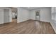 Freshly painted living room featuring vinyl flooring, recessed lighting and neutral colors at 845 Oak Nw St, Atlanta, GA 30318