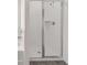 Modern bathroom shower with glass enclosure and white tile at 281 Sandy Oak Dr, Loganville, GA 30052