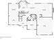 Floor plan of the home's first floor featuring an office, kitchen, and fireplace at 1006 Amberton Ln, Powder Springs, GA 30127