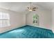 Bedroom features vaulted ceiling, ceiling fan, and a large arched window at 2806 Vintage Wood Nw Way, Kennesaw, GA 30144
