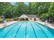 The community pool is surrounded by greenery and provides a tranquil area for residents at 3009 Gant Quarters Dr, Marietta, GA 30068