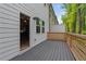 Spacious wooden deck overlooking the backyard and mature trees, accessible from the main living area at 586 Avondale Park Cir, Decatur, GA 30032