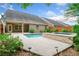 Backyard featuring an in-ground pool, patio and green landscaping at 123 Meridian Dr, Woodstock, GA 30188