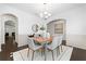 Dining room featuring hardwood floors, wainscoting, and modern decor at 123 Meridian Dr, Woodstock, GA 30188