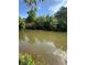 Picturesque pond reflecting a walking bridge, surrounded by lush trees and vegetation, creating a peaceful outdoor setting at 123 Meridian Dr, Woodstock, GA 30188