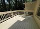 Outdoor deck with wood railings providing a relaxing space with views of lush greenery at 1915 Habersham Trce, Cumming, GA 30041