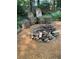 Close up of the fire pit area with stone and wood seating that provides the perfect outdoor retreat at 1915 Habersham Trce, Cumming, GA 30041