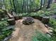 Cozy backyard fire pit featuring rock seating and gravel surround, perfect for outdoor gatherings at 1915 Habersham Trce, Cumming, GA 30041