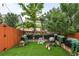 Backyard features artificial grass, planting beds and a play area at 2013 White Cypress Ct, Smyrna, GA 30082