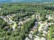 Aerial view of a residential neighborhood, surrounded by trees at 3533 Aberdeen Way, Douglasville, GA 30135