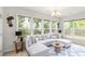 Cozy sunroom filled with natural light and comfortable seating beside a large window at 441 Spring View Dr, Woodstock, GA 30188