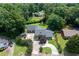 Aerial view of house highlighting lush green backyard, long driveway, and mature trees at 3778 Berdon Ln, Decatur, GA 30034