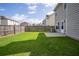 A spacious, grassy backyard featuring a concrete patio and wood fence at 4135 Arch Pass, Cumming, GA 30040