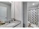 Full bathroom with shower/tub combo, modern vanity and great storage at 510 Abeer St, Temple, GA 30179