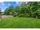 A sprawling green backyard lined with mature trees offering privacy and a serene outdoor space at 7946 White Oak Loop, Stonecrest, GA 30038