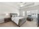 Inviting main bedroom with trey ceiling, ceiling fan, two windows, and a soothing color palette at 82 Rising Fawn Ln, Marietta, GA 30060