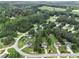 Aerial view of a neighborhood with well-maintained lawns, mature trees, and quiet streets at 232 Christian Cir, Carrollton, GA 30116