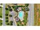 Aerial view of the neighborhood community pool with surrounding greenery and playground at 2953 Balvenie Pl, Acworth, GA 30101