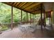 Covered deck overlooking a private, wooded backyard at 5049 Lake Ter, Marietta, GA 30068