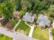 Aerial view showcasing a home with a large front yard, and mature trees at 711 Greenview Ne Ave, Atlanta, GA 30305