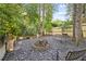 Cozy backyard seating area with fire pit and stone ground covering at 1005 Cromwell Cv, Snellville, GA 30078