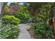 Professionally landscaped yard with stone pathway and vibrant foliage at 1005 Cromwell Cv, Snellville, GA 30078