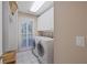 Laundry room with white cabinets, washer, and dryer at 1005 Cromwell Cv, Snellville, GA 30078