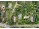 Birds-eye view of a residential neighborhood and surrounding trees at 2005 Eagle Rdg, Roswell, GA 30076