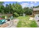 This backyard offers a stone patio area and seating for outdoor enjoyment at 1589 Delano Dr, Decatur, GA 30032