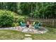 This backyard offers a stone patio area and seating for outdoor enjoyment at 1589 Delano Dr, Decatur, GA 30032