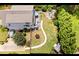 Aerial view of a beautiful backyard with an outdoor seating area and a fire pit perfect for entertaining at 1589 Delano Dr, Decatur, GA 30032