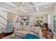 Open concept living room showcasing kitchen, breakfast nook and staircase at 1589 Delano Dr, Decatur, GA 30032