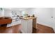Finished basement featuring a stylish wet bar with butcher block countertop and a cozy living area at 2822 Waters Sw Rd, Atlanta, GA 30354