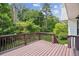 This spacious wooden deck offers plenty of room for entertaining and outdoor activities, with wooded views at 2907 Wickford Dr, Kennesaw, GA 30152