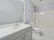 This bathroom features a toilet, shower, and vanity with sink and mirror at 12290 Greenmont Walk, Alpharetta, GA 30009