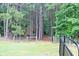 Fenced area with dense trees at 3129 Etchison Rd, Loganville, GA 30052
