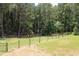 A wide fenced backyard features a gentle slope and privacy provided by a dense treeline at 3129 Etchison Rd, Loganville, GA 30052