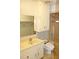 Bathroom features a vanity, toilet, shower, and storage in a clean, classic design at 3129 Etchison Rd, Loganville, GA 30052