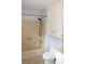 Bathroom featuring neutral tiled floors, a vanity, toilet, and shower at 3129 Etchison Rd, Loganville, GA 30052