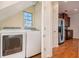 Convenient laundry area with modern washer and dryer, adjacent to the kitchen with stainless steel appliances at 55 Bowen Ave, Atlanta, GA 30315
