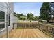 Spacious wooden deck with railing, offering a peaceful view of the yard and neighborhood at 630 Dana Pointe Ct, Lawrenceville, GA 30045