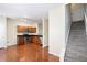 Bright kitchen with stainless steel appliances, granite counters, and hardwood floors at 931 Society Cir, Atlanta, GA 30331